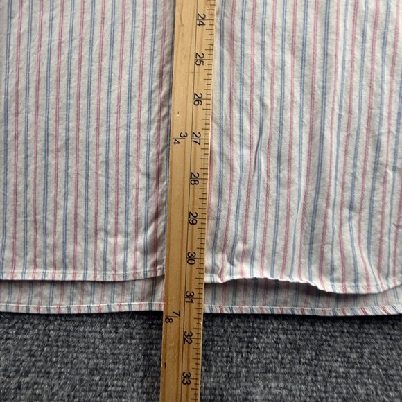 Faconnable Blue Red Striped 17 French Long Sleeve Men Shirt Button Up Spread - Picture 7 of 16